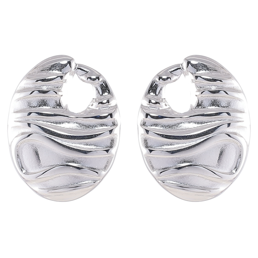 Серьги Xuping TTM Stainless Steel цвет Родий пусеты Декоративный узор фото №1