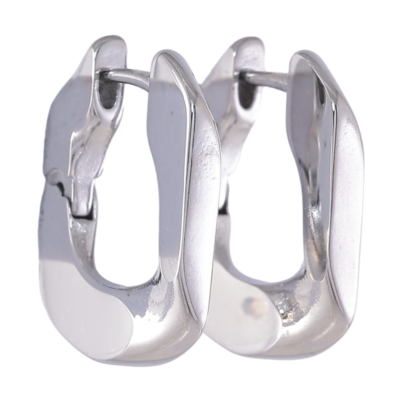 Сережки Xuping TTM Stainless Steel колір Родій колечка «Фігурні» фото №1