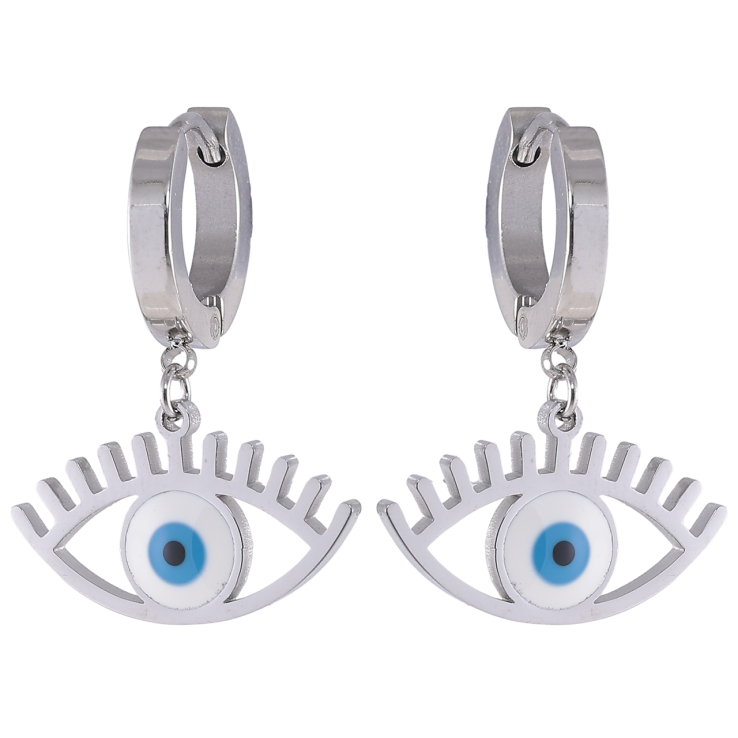 Серьги Xuping TTM Stainless Steel цвет Родий подвески на колечках Оберег Глаз Фатимы фото №12