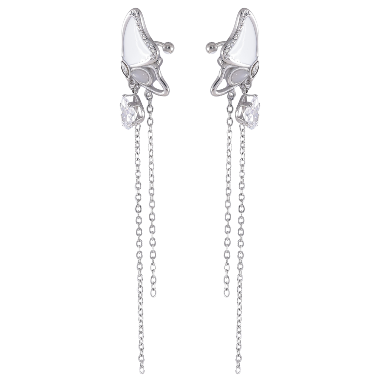 Сережки Xuping TTM Stainless Steel колір Родій кафи «Метелики з підвісками» фото №1