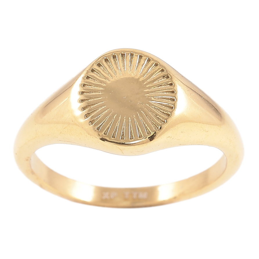 Кольцо Xuping TTM Stainless Steel Цвет 14К Круглый купол фото №1