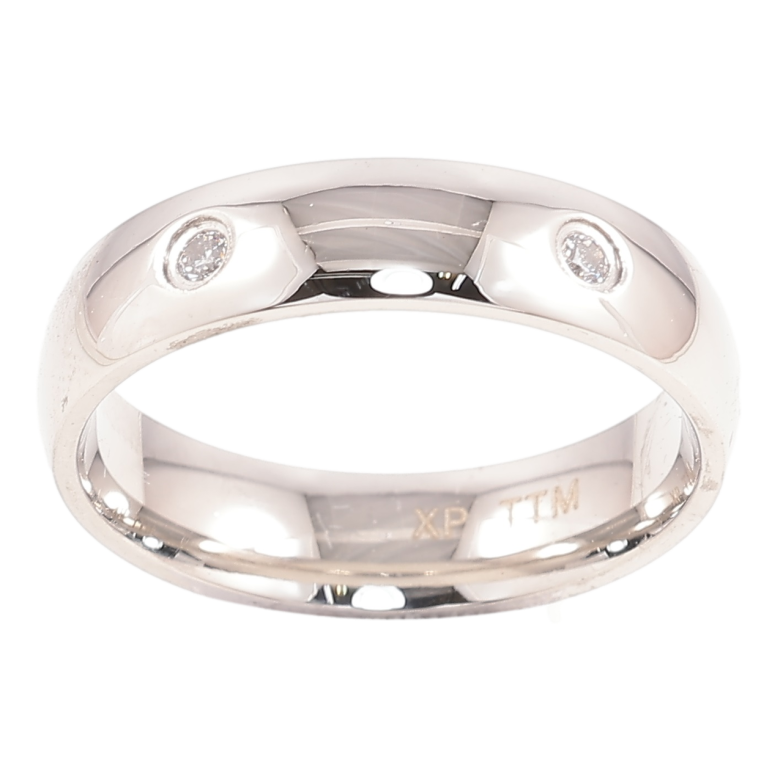 Каблучка Xuping TTM Stainless Steel Колір Родій «Вставки цирконію, шир. 5мм» фото №1