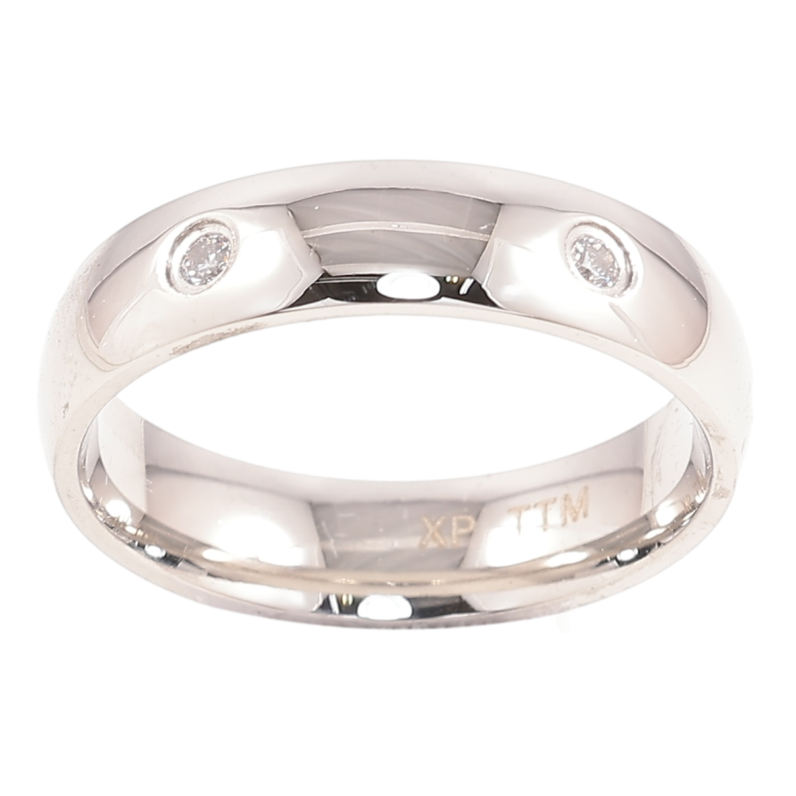 Каблучка Xuping TTM Stainless Steel Колір Родій «Вставки цирконію, шир. 5мм» фото №1