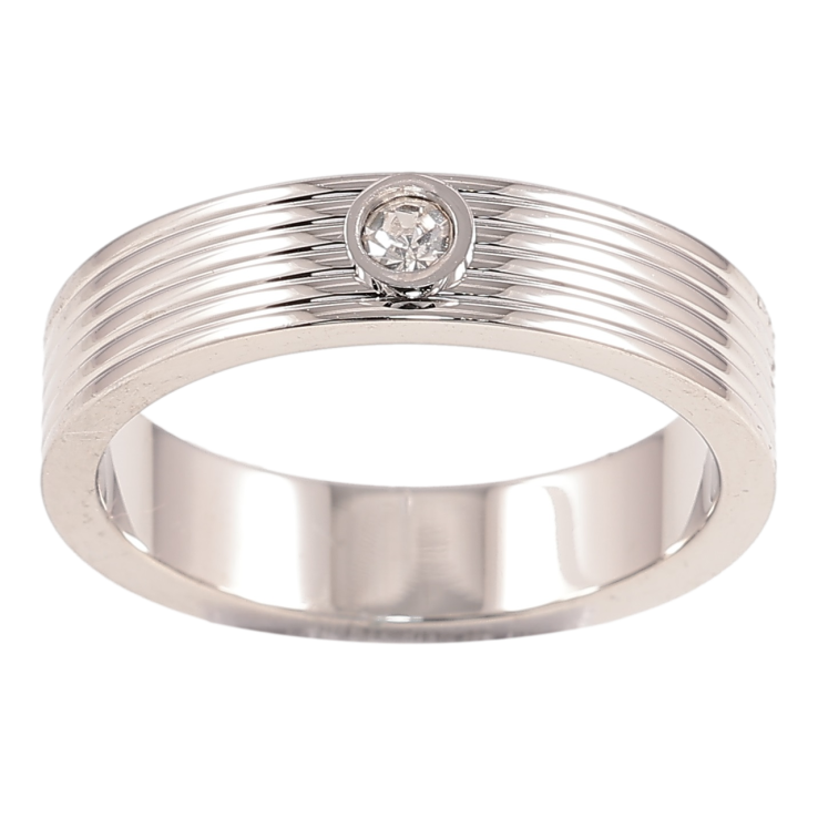 Каблучка Xuping TTM Stainless Steel Колір Родій «Візерунок з цирконієм, шир. 5мм» фото №19