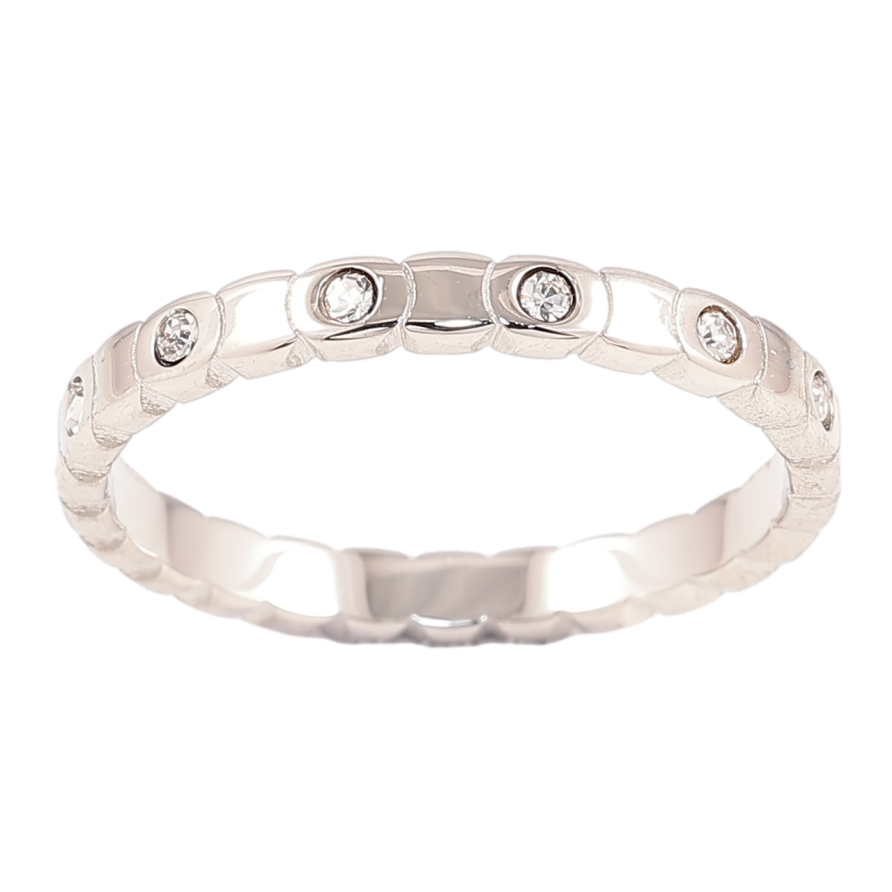 Кольцо Xuping TTM Stainless Steel Цвет Родий Узор с вставками циркония фото №1