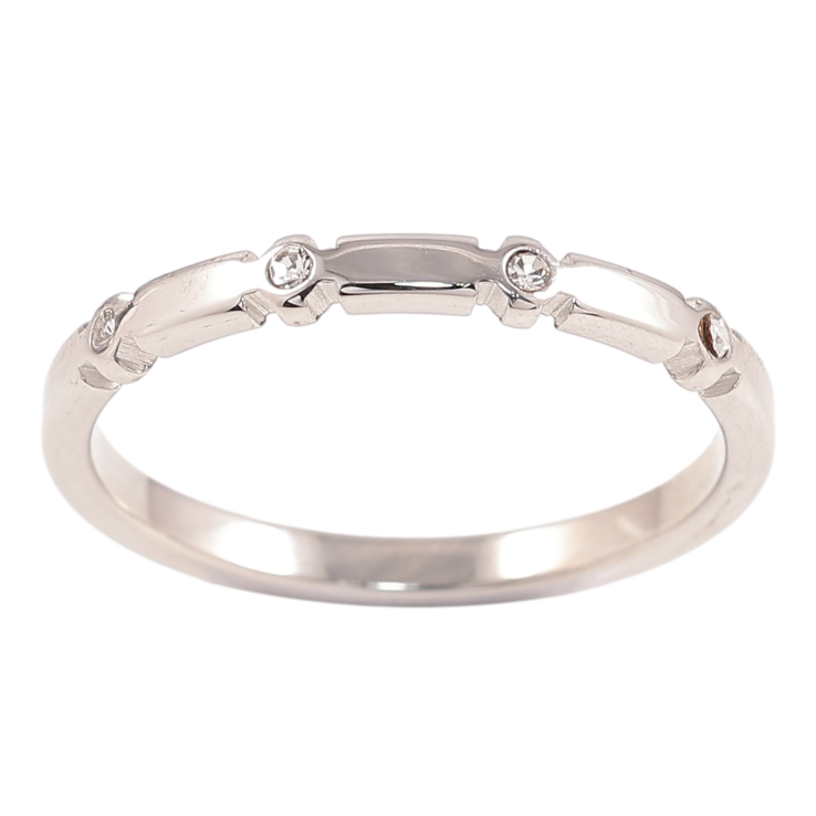 Кольцо Xuping TTM Stainless Steel Цвет Родий Узор с цирконием фото №14