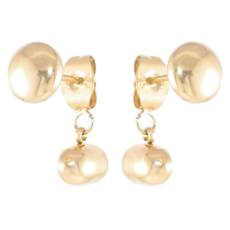 Сережки Xuping TTM Stainless Steel колір 14K пусети-джекети «Фігурні підвіски» фото №6