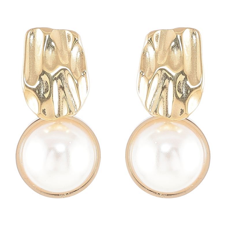 Сережки Xuping TTM Stainless Steel колір 14K пусети «Декоративні з перловими вставками» фото №1