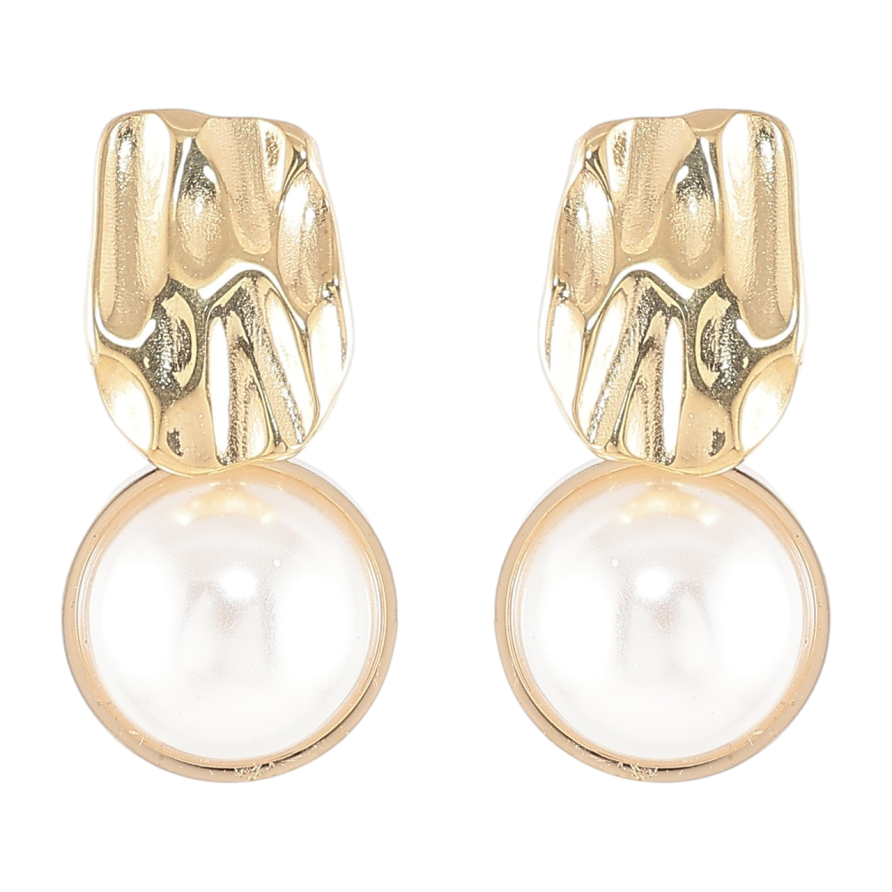 Серьги Xuping TTM Stainless Steel цвет 14K пусеты Декоративные с жемчужными вставками фото №1