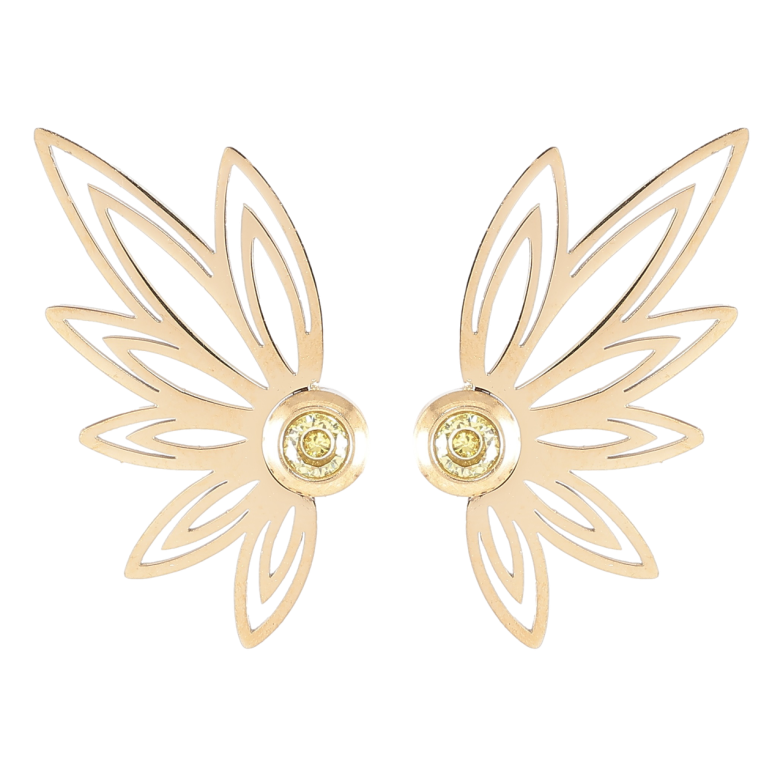 Серьги Xuping TTM Stainless Steel цвет 14K пусеты Декоративные с кристаллами фото №1