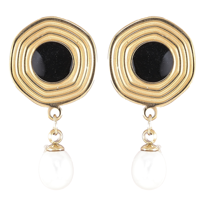 Серьги Xuping TTM Stainless Steel цвет 14K пусеты Декоративные подвески с жемчужинами фото №1