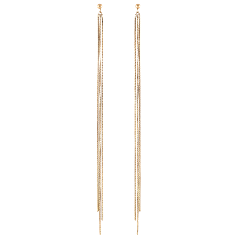 Серьги Xuping TTM Stainless Steel цвет 14K пусеты Длинные подвески из цепочек фото №1