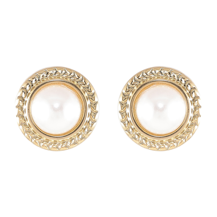 Серьги Xuping TTM Stainless Steel цвет 14K пусеты Круги с жемчужными вставками ø 13мм фото №18