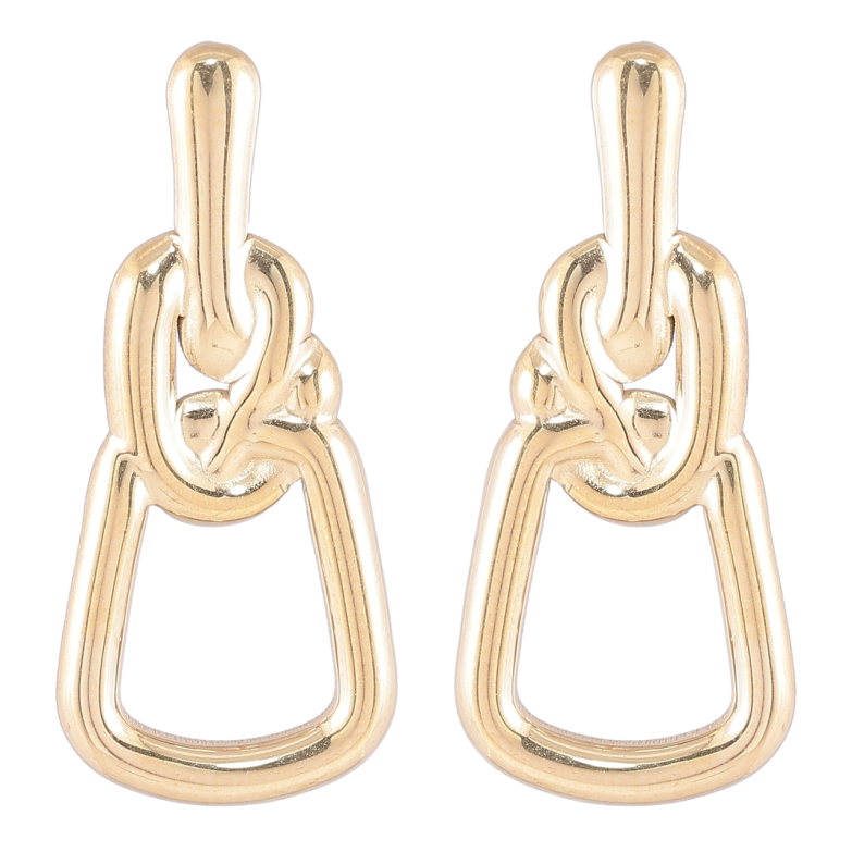 Сережки Xuping TTM Stainless Steel колір 14K пусети «Декоративний візерунок» фото №1