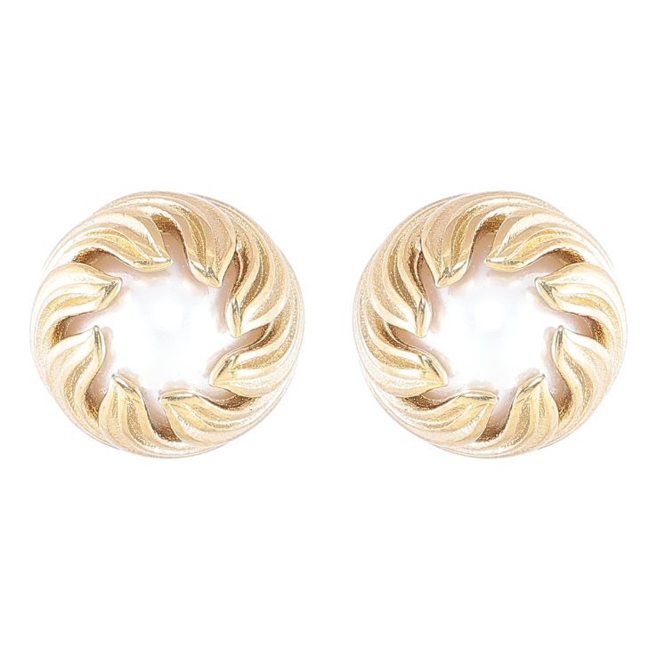 Серьги Xuping TTM Stainless Steel цвет 14K пусеты Жемчужные бутоны ø 14мм фото №18