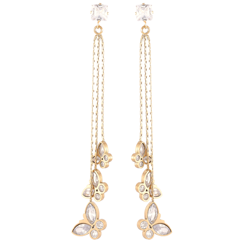 Серьги Xuping TTM Stainless Steel цвет 14K пусеты Подвески бабочки с кристаллами фото №1