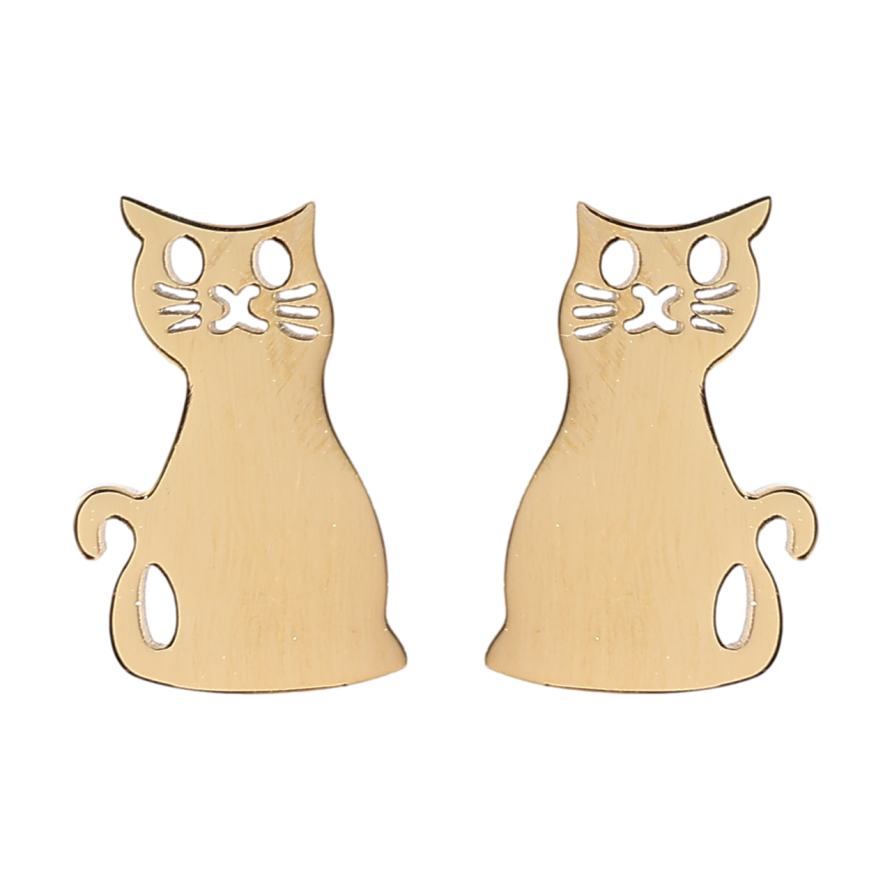 Серьги Xuping TTM Stainless Steel цвет 14K пусеты Кошки фото №1