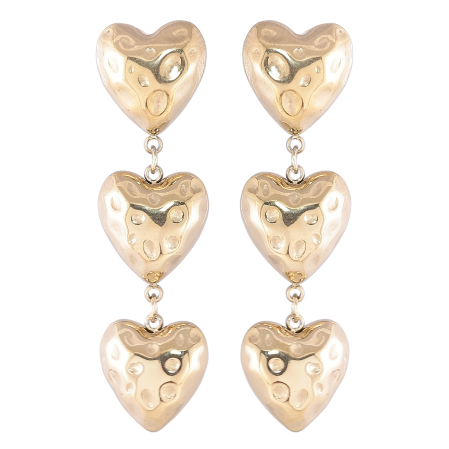 Серьги Xuping TTM Stainless Steel цвет 14K пусеты Подвески из сердечек фото №1