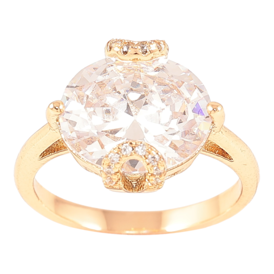 Кольцо Xuping Позолота 18K Фианит в декоративной оправе фото №1 Кольцо Xuping Позолота 18K Фианит в декоративной оправе фото №1