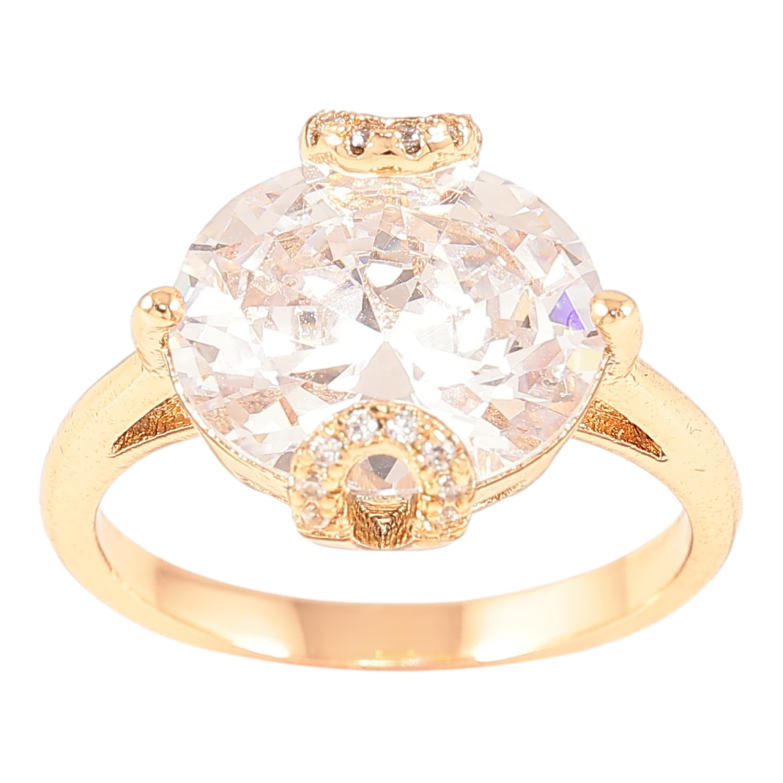 Каблучка Xuping Позолота 18K «Фіаніт у декоративній оправі» фото №1