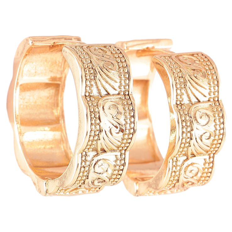 Серьги Xuping Позолота 18K колечки Декоративный узор фото №22 Серьги Xuping Позолота 18K колечки Декоративный узор фото №22