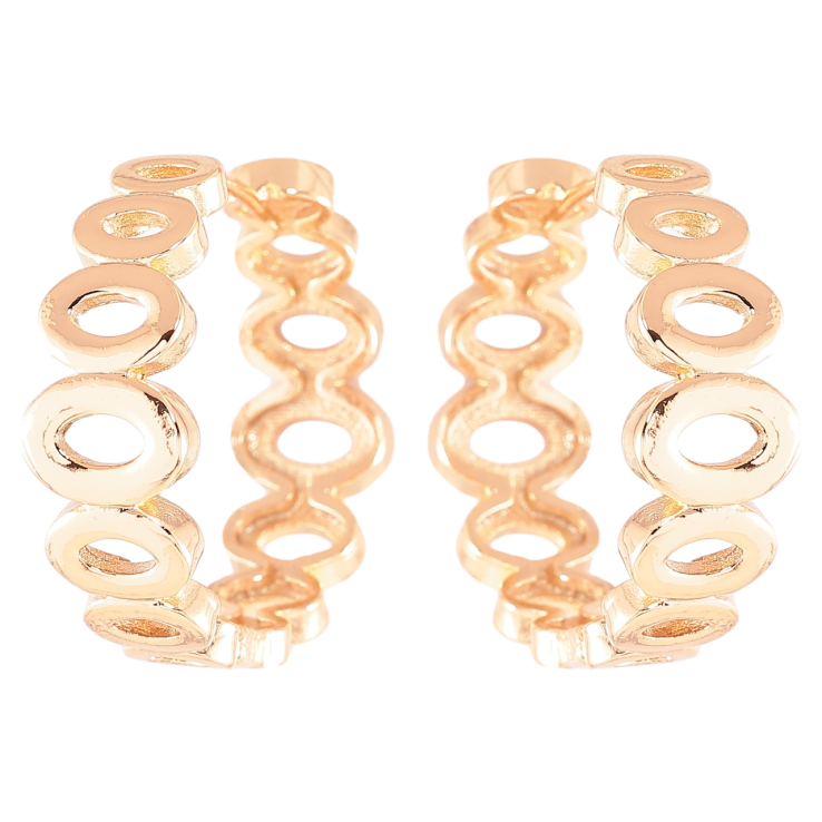 Сережки Xuping Позолота 18K колечка «Візерунок з овалів» фото №5