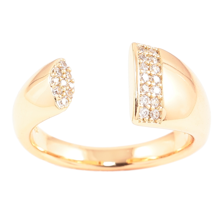 Каблучка Xuping Позолота 18K «Роз'ємна шинка з цирконієм» фото №3 Каблучка Xuping Позолота 18K «Роз'ємна шинка з цирконієм» фото №3