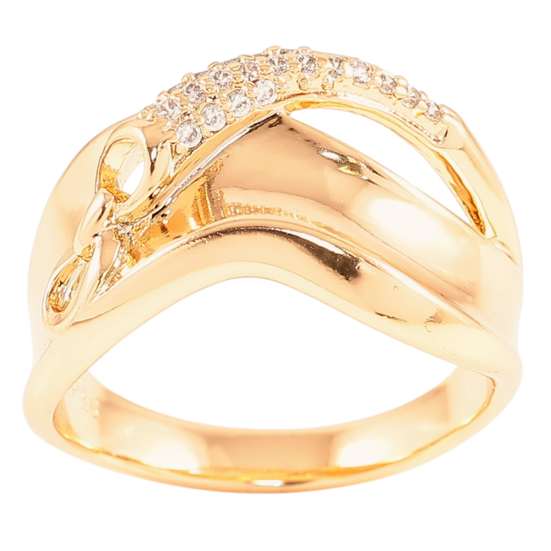 Каблучка Xuping Позолота 18K «Декоративний візерунок з цирконієм» фото №1 Каблучка Xuping Позолота 18K «Декоративний візерунок з цирконієм» фото №1