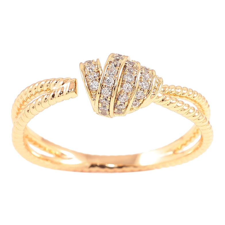 Каблучка Xuping Позолота 18K «Вузлик з цирконієм» фото №1