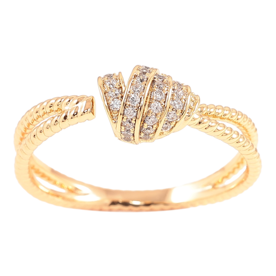 Каблучка Xuping Позолота 18K «Вузлик з цирконієм» фото №1