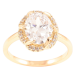 Кольцо Xuping Позолота 18K Фианит в декоративном обрамлении циркония фото №1