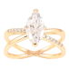 Кольцо Xuping Позолота 18K Скрещение линий с фианитом фото №1 Кольцо Xuping Позолота 18K Скрещение линий с фианитом фото №1