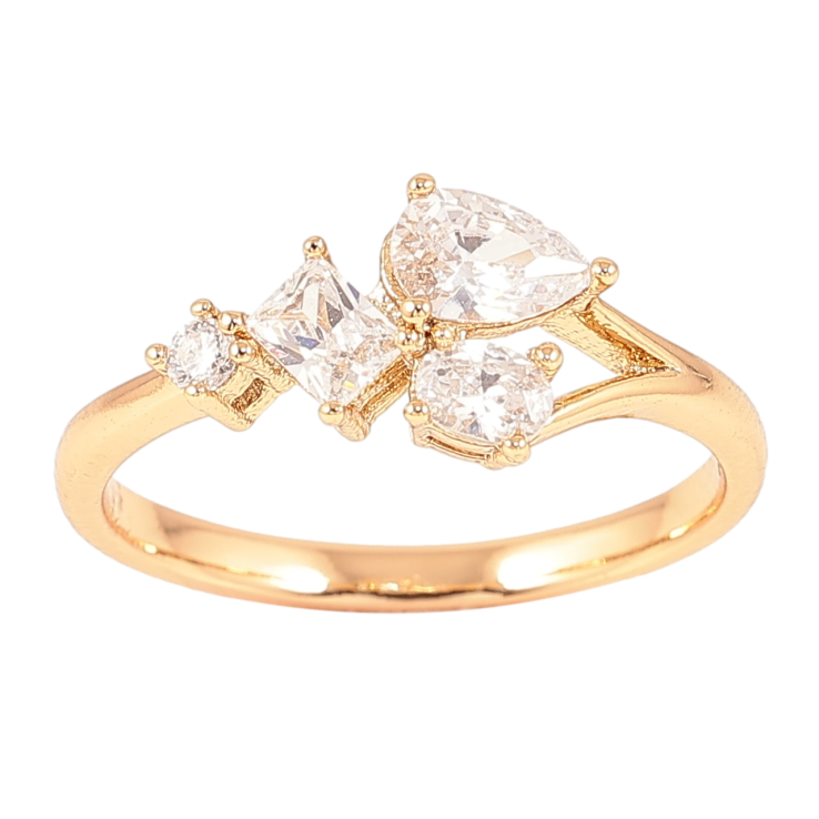 Кольцо Xuping Позолота 18K Узор из циркония фото №13