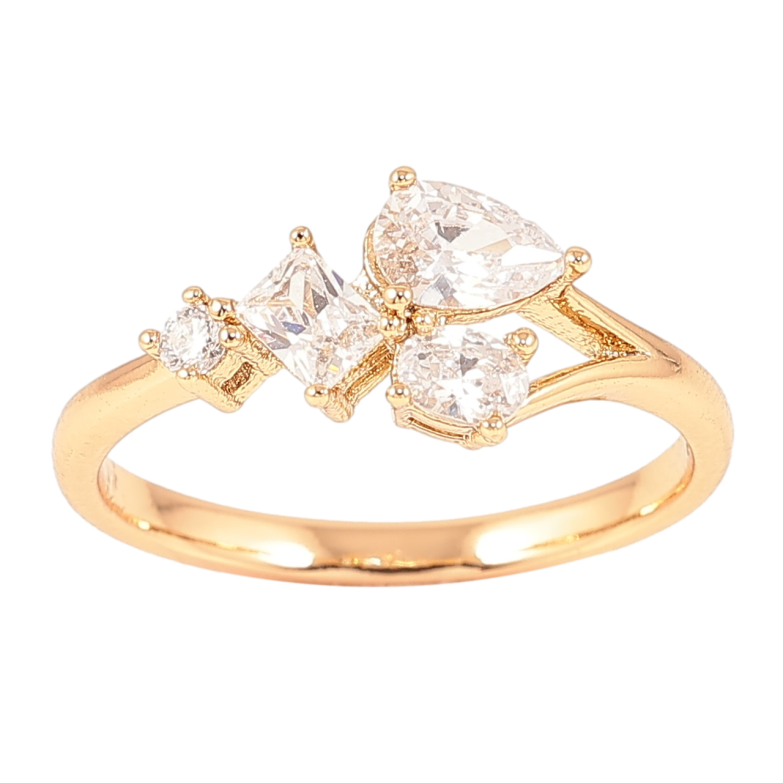 Кольцо Xuping Позолота 18K Узор из циркония фото №1