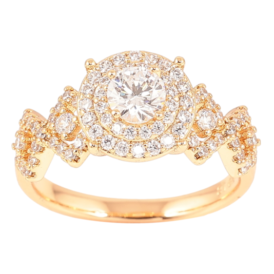 Кольцо Xuping Позолота 18K Инкрустация цирконием фото №1