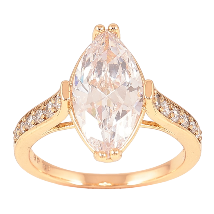 Каблучка Xuping Позолота 18K «Фіаніт «Маркіз» з доріжками цирконію» фото №22 Каблучка Xuping Позолота 18K «Фіаніт «Маркіз» з доріжками цирконію» фото №22