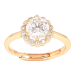 Кольцо Xuping Позолота 18K Фианит в обрамлении циркония фото №1