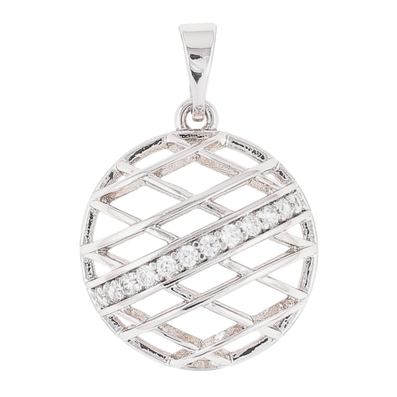 Кулон Xuping Родій «Різьблений візерунок з доріжкою цирконію» для ланцюжка до 5мм фото №1 Кулон Xuping Родій «Різьблений візерунок з доріжкою цирконію» для ланцюжка до 5мм фото №1