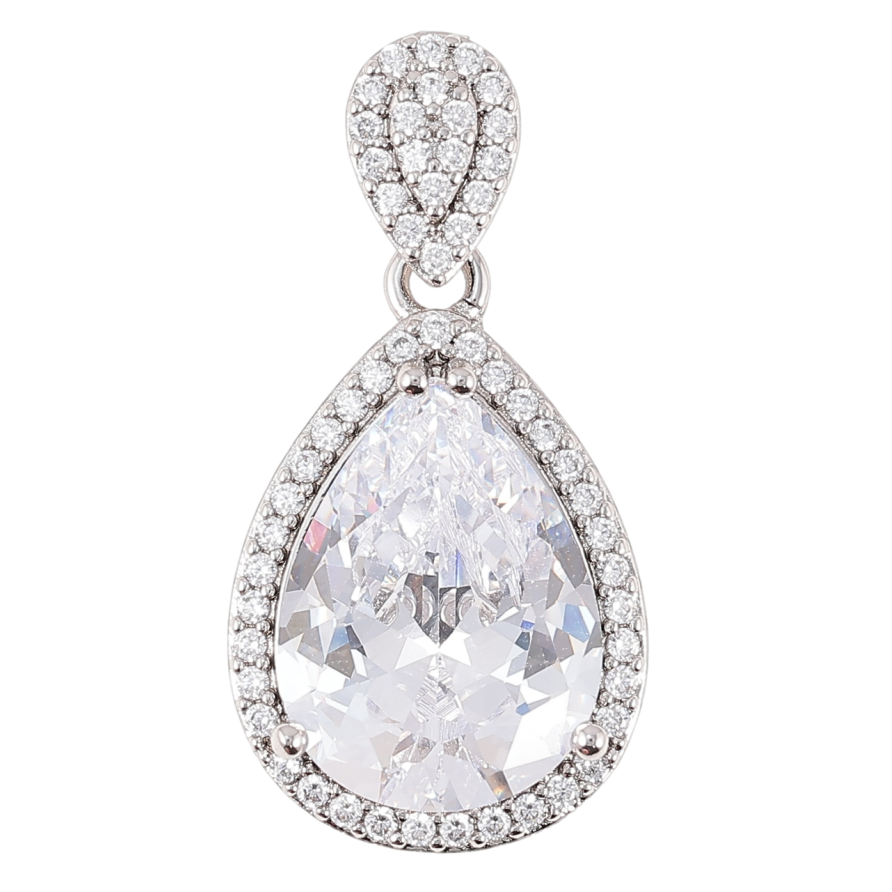 Кулон Xuping Родій «Кришталева крапелька» для ланцюжка до 4мм фото №1 Кулон Xuping Родій «Кришталева крапелька» для ланцюжка до 4мм фото №1