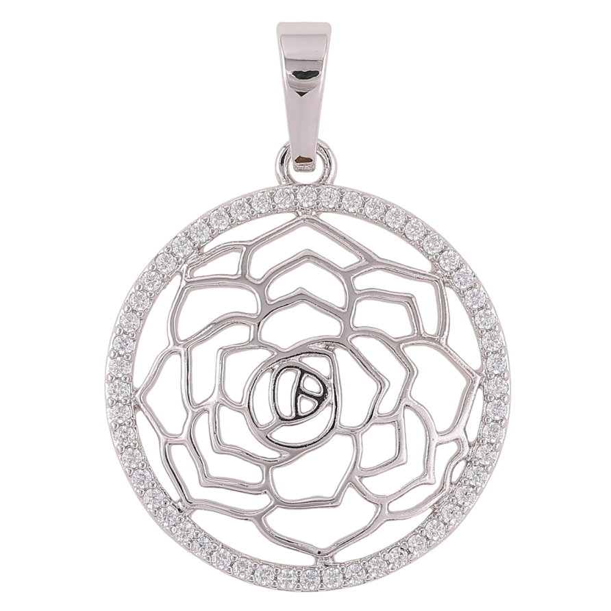 Кулон Xuping Родий Цветочный узор с цирконием для цепочки до 7мм фото №1