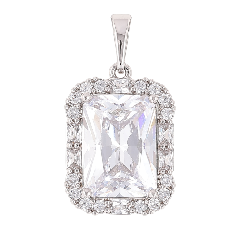 Кулон Xuping Родий Фианит в обрамлении циркония для цепочки до 6мм фото №1