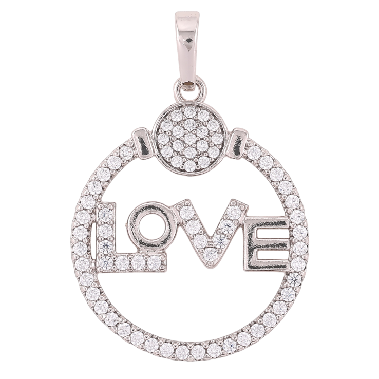 Кулон Xuping Родий Love с инкрустацией цирконием для цепочки до 6мм фото №8 Кулон Xuping Родий Love с инкрустацией цирконием для цепочки до 6мм фото №8