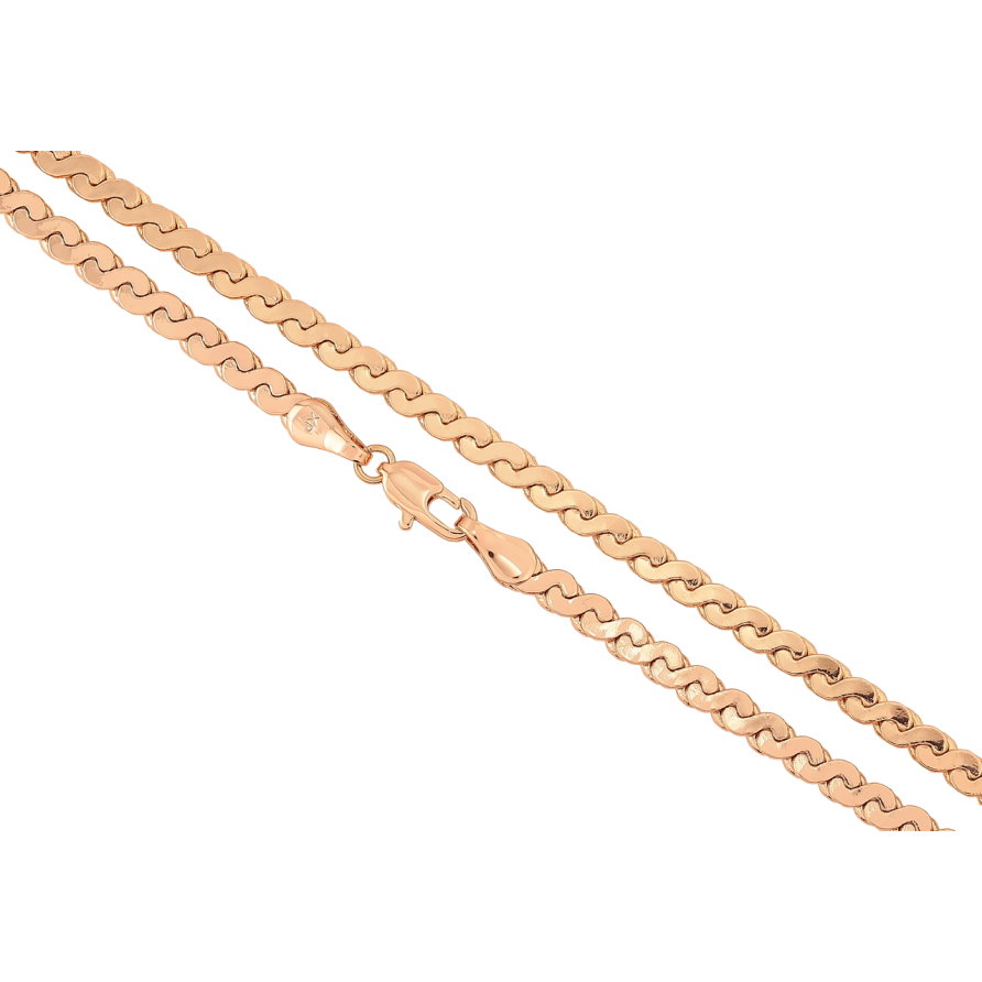 Цепочка Xuping Позолота 18K Плетение Серпантин длинна 50см х 4мм фото №1