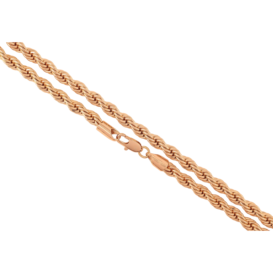 Ланцюжок Xuping Позолота 18K Плетіння «Мотузка» довжина 50см х 5мм фото №1