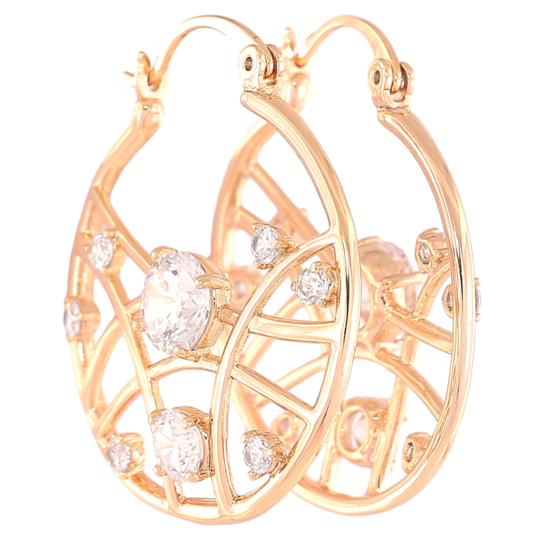 Серьги Xuping Позолота 18K замок-булавка Боковой узор с цирконием фото №1