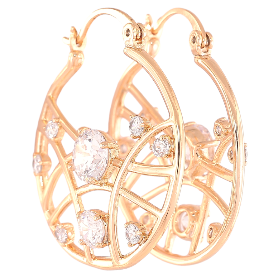 Серьги Xuping Позолота 18K замок-булавка Боковой узор с цирконием фото №1