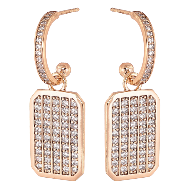 Серьги Xuping Позолота 18K пусеты Подвески с инкрустацией цирконием 2 в 1 фото №19