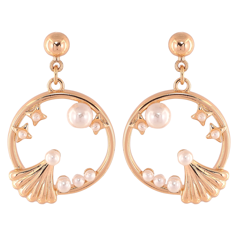Серьги Xuping Позолота 18K пусеты Круглые подвески с узором из жемчужин фото №1