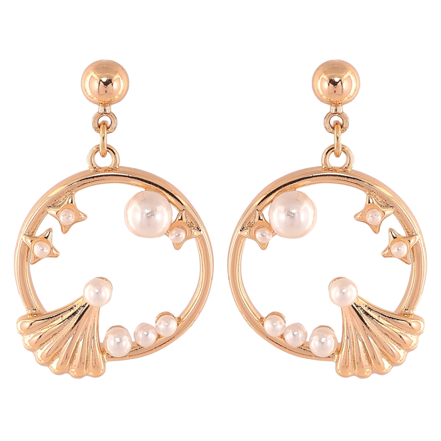 Серьги Xuping Позолота 18K пусеты Круглые подвески с узором из жемчужин фото №1