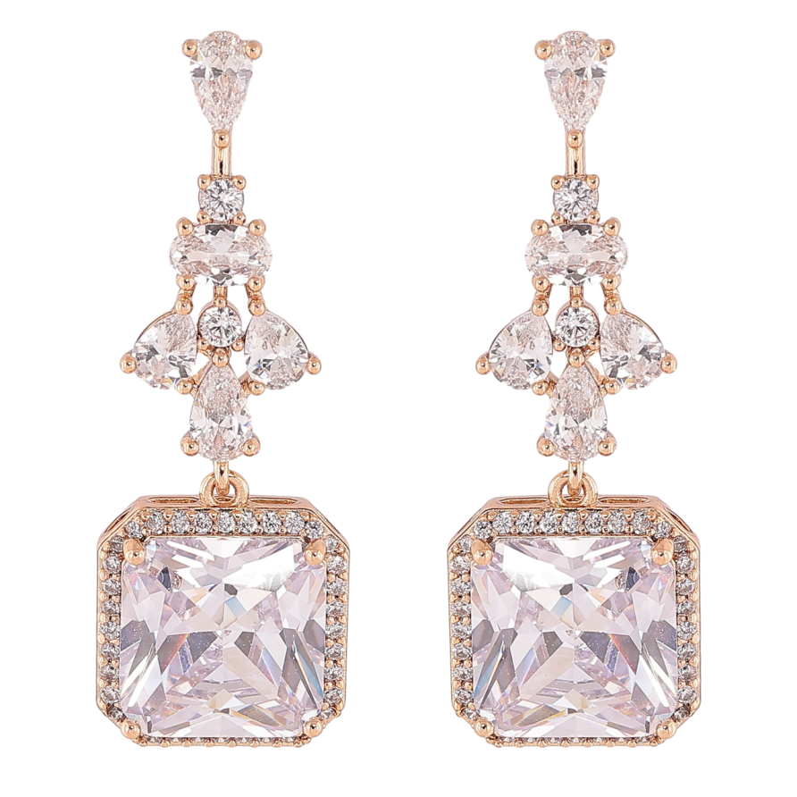 Серьги Xuping Позолота 18K пусеты Изящные подвески с цирконием и фианитами фото №1